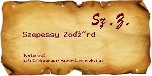 Szepessy Zoárd névjegykártya